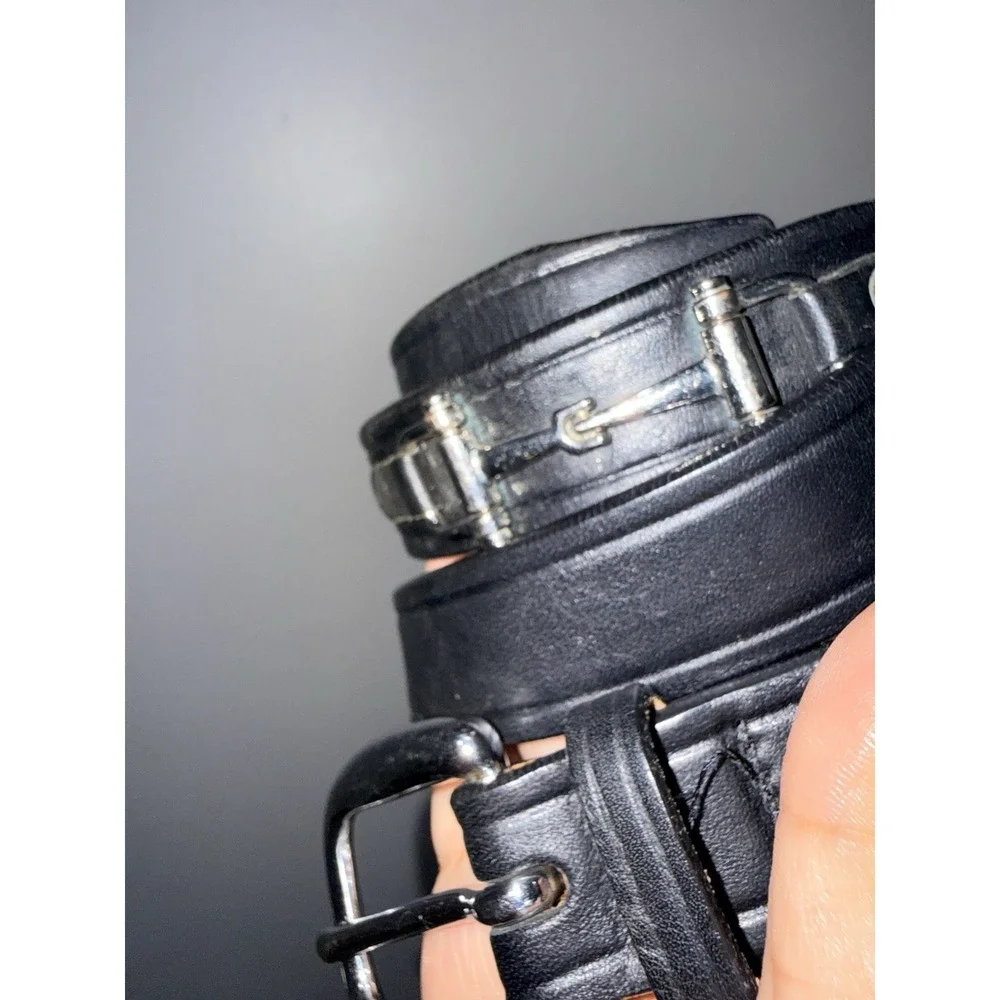 Equestrian Tory English Bridle Leather Bit Belt - Size 30 -‎ Black Silver